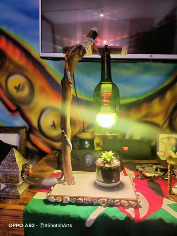Upcycle Glass Bottle lampstand